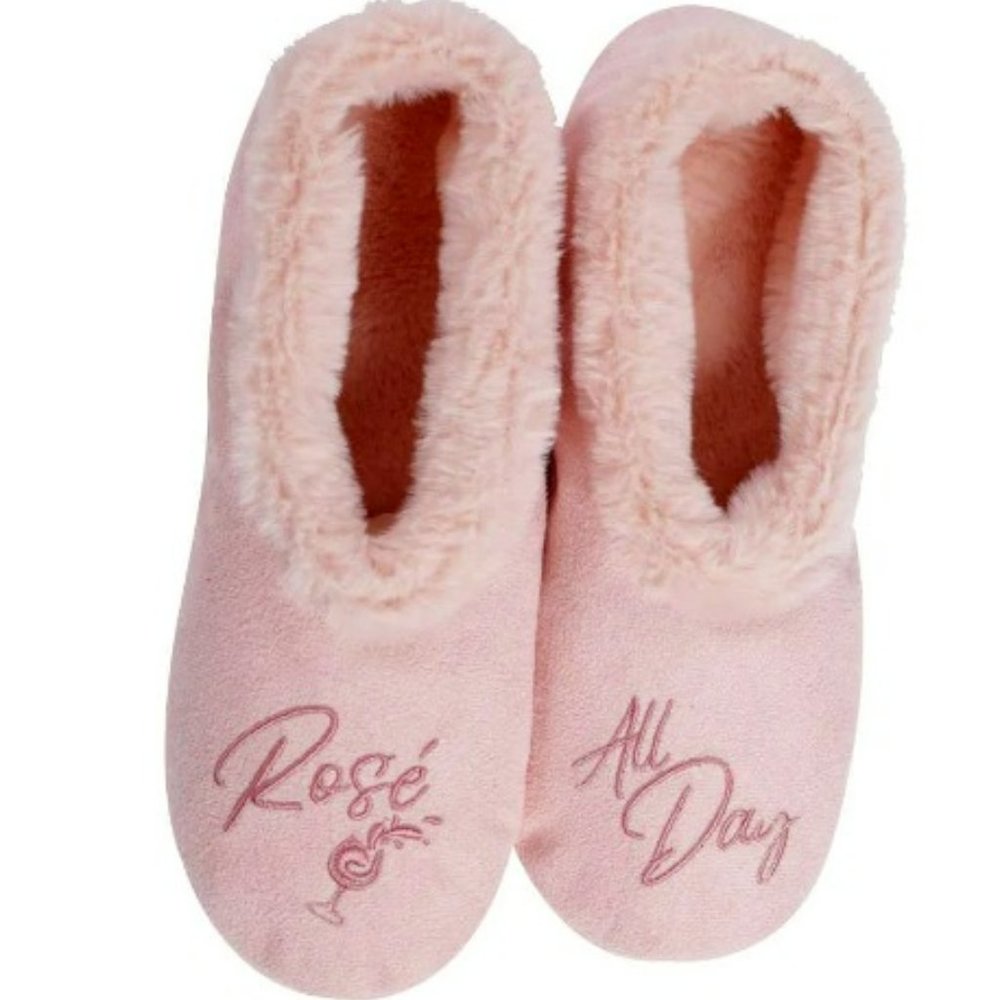 Rosé All Day Footsie Slippers